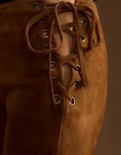 Liv Lace-Up Suede Pants