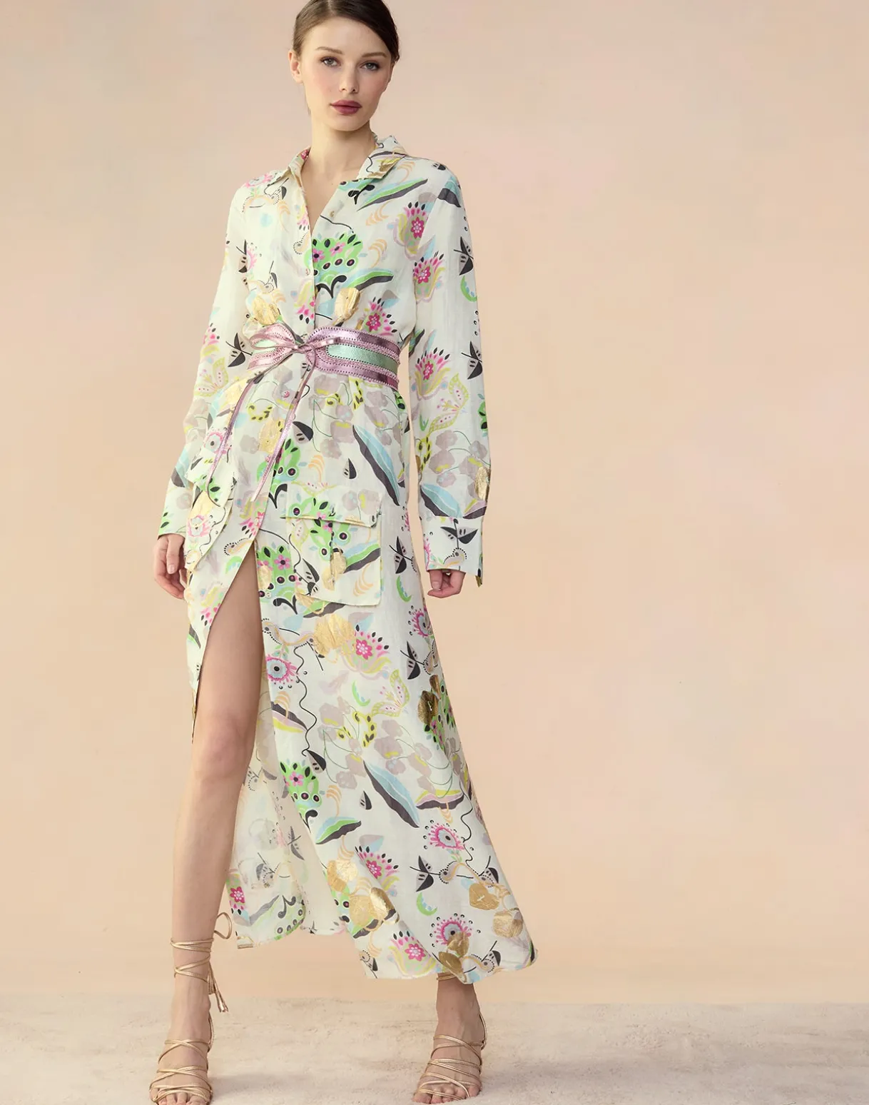 Love Locket Linen Shirt Dress