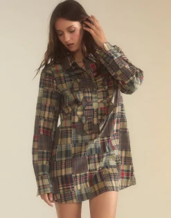 Madrid Madras Tuxedo Dress