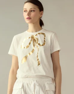Metallic Bow Tee