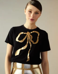 Metallic Bow Tee