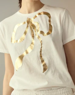 Metallic Bow Tee