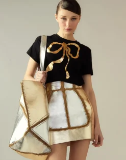 Metallic Bow Tee