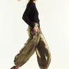 Metallic Cargo Pants