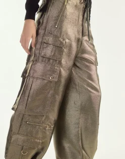 Metallic Cargo Pants