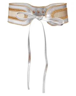 Metallic Vegan Leather Belt