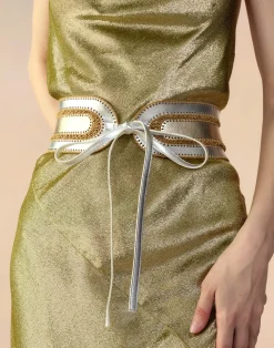 Metallic Vegan Leather Belt