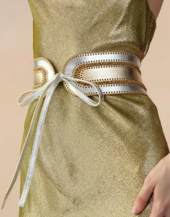 Metallic Vegan Leather Belt