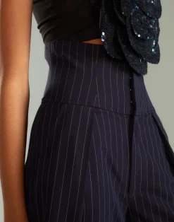 Pinstripe Corset Waist Pants
