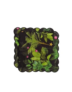 Scallop Embroidered Edge Cocktail Napkin