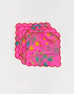 Scallop Embroidered Edge Cocktail Napkin