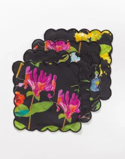 Scallop Embroidered Edge Cocktail Napkin