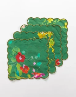 Scallop Embroidered Edge Cocktail Napkin