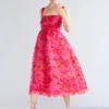 Scalloped Petal Midi Dress