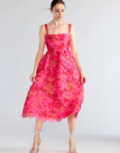 Scalloped Petal Midi Dress
