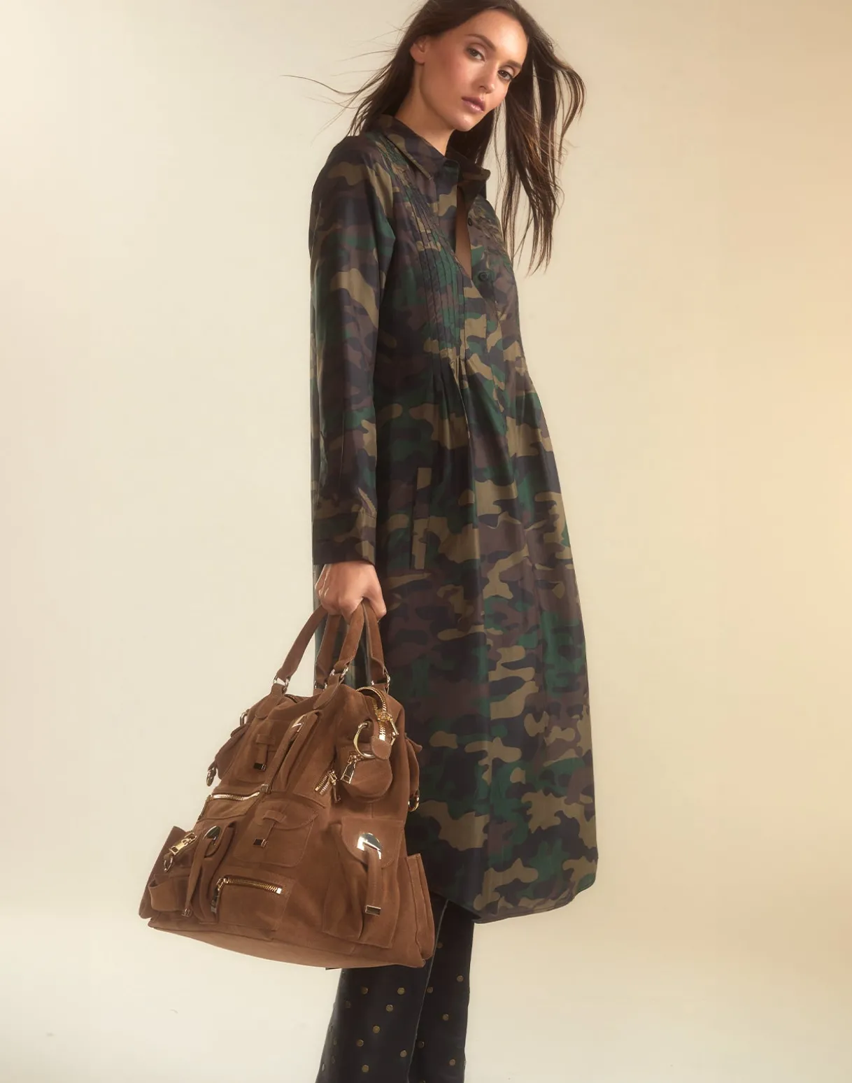Silk Taffeta Shirt Dress