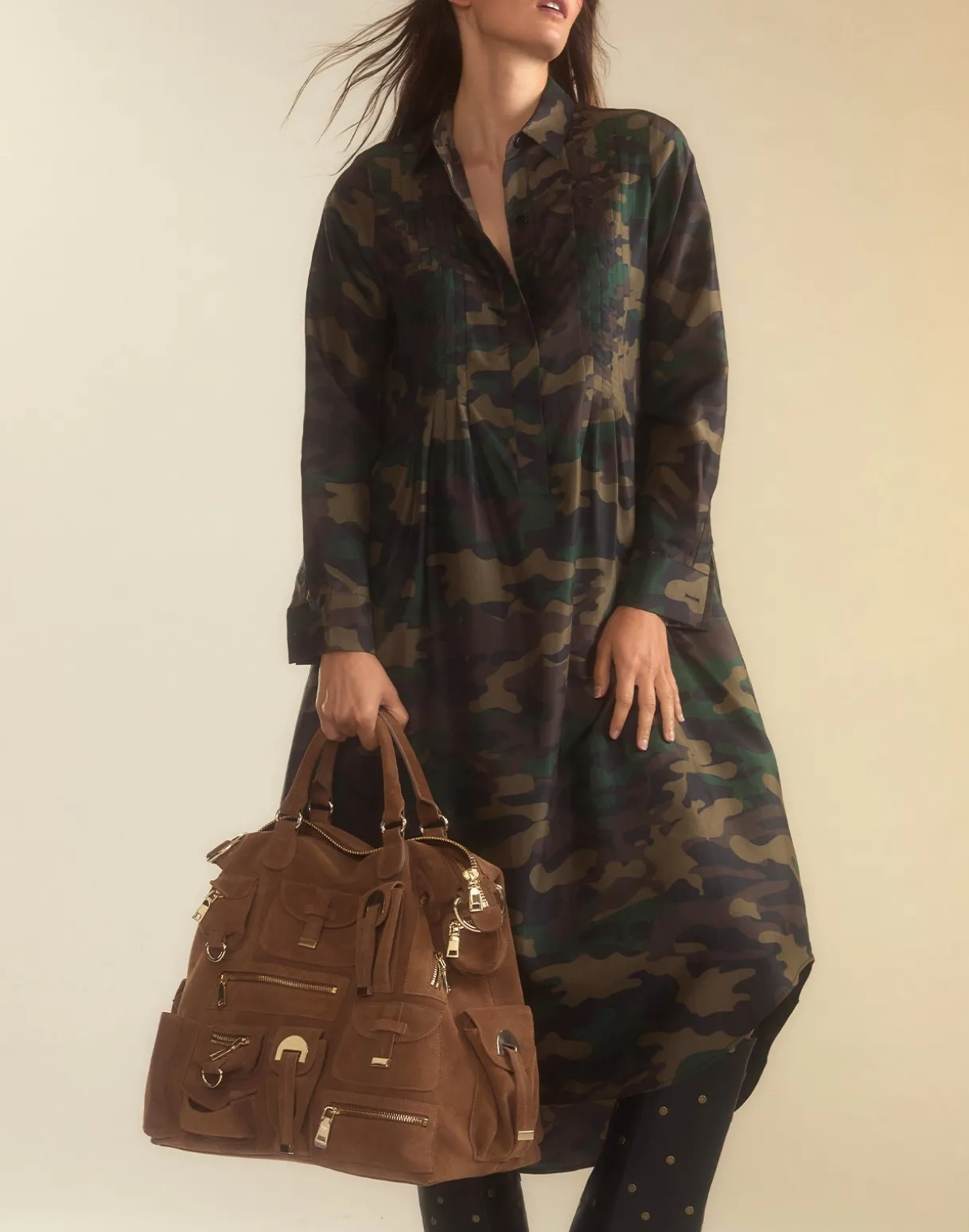 Silk Taffeta Shirt Dress