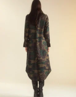 Silk Taffeta Shirt Dress