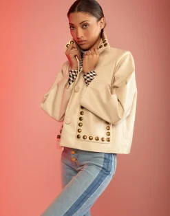 Studded Vegan Leather Jacket