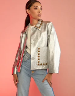 Studded Vegan Leather Jacket