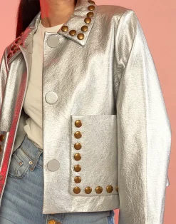 Studded Vegan Leather Jacket