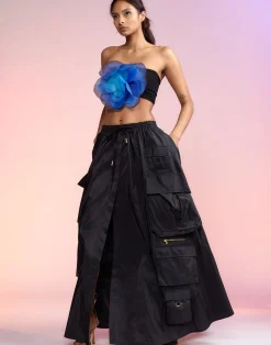 Taffeta Cargo Skirt