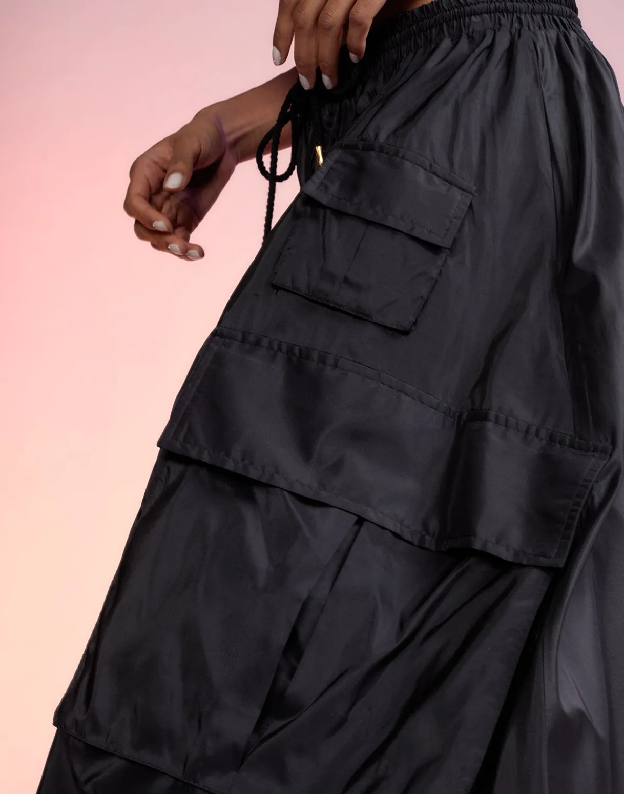 Taffeta Cargo Skirt