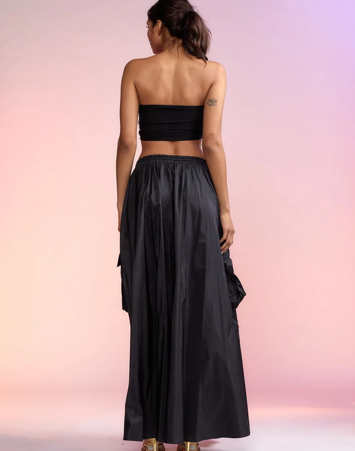 Taffeta Cargo Skirt