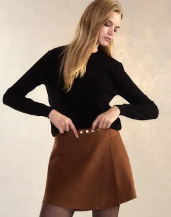 Westward Suede Wrap Skirt