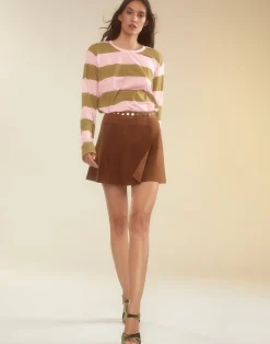 Westward Suede Wrap Skirt