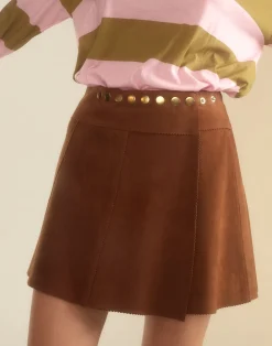 Westward Suede Wrap Skirt